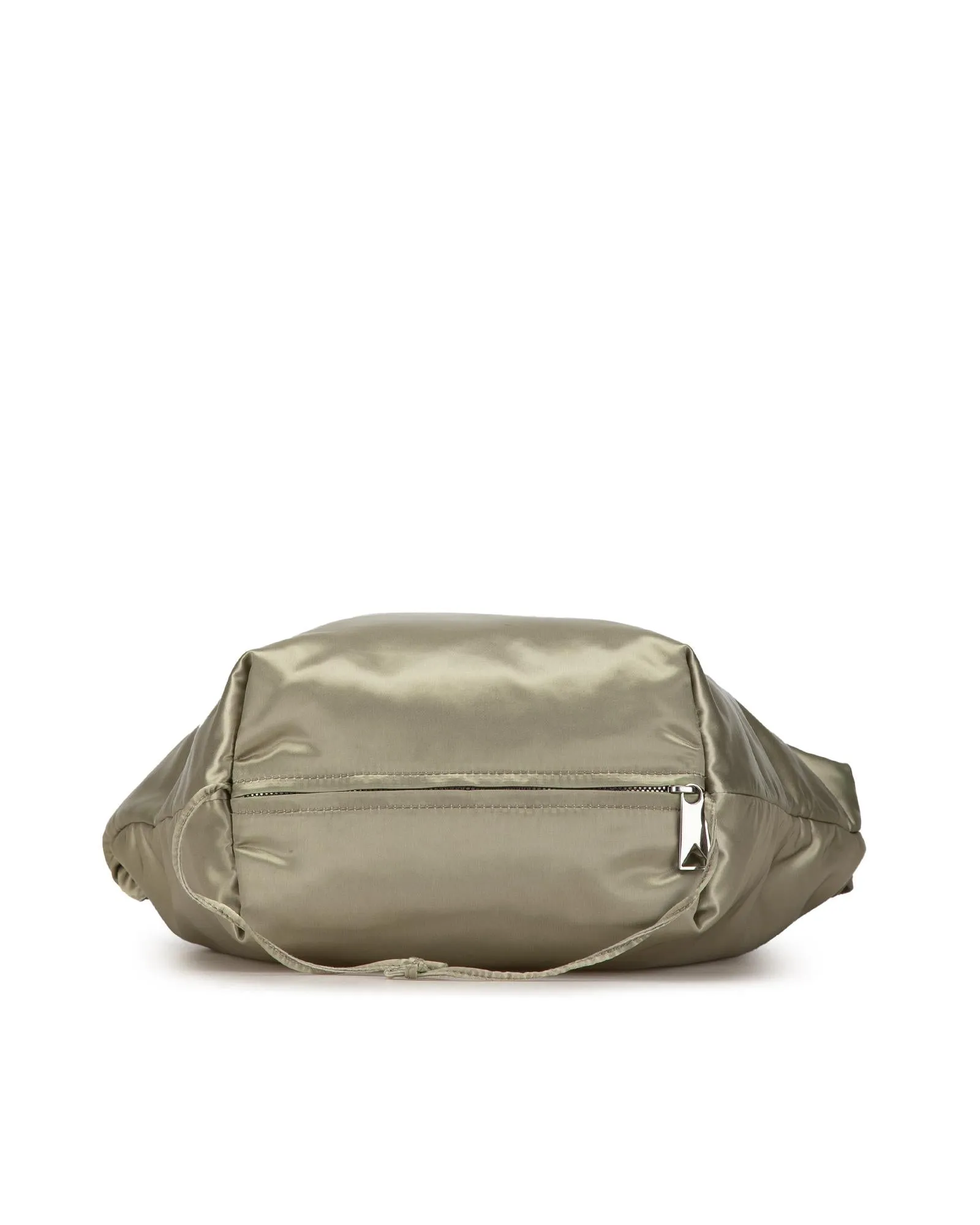 Satin Crossbody Bag with Top Zip and Exterior Bottom Compartment