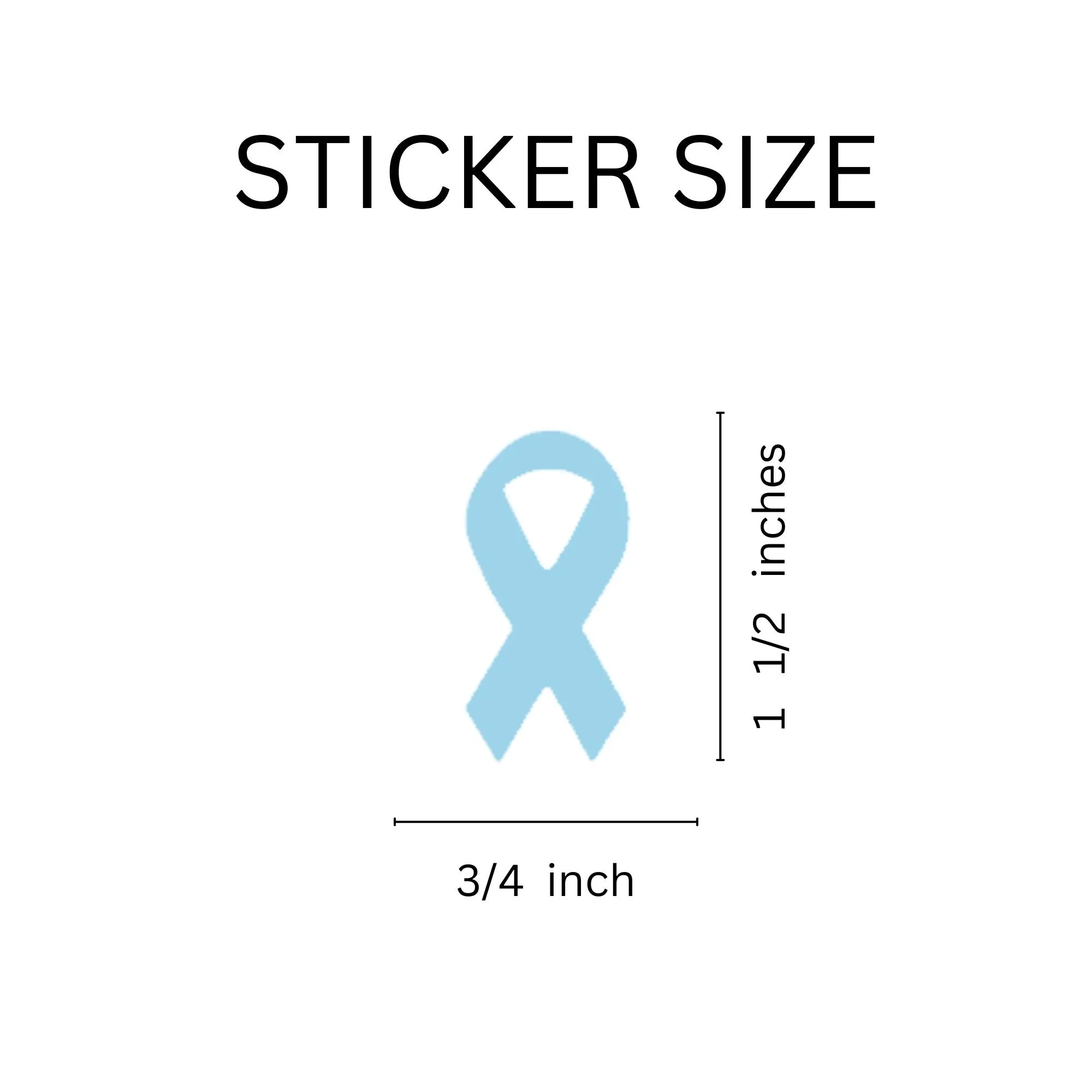 Small Light Blue Ribbon Stickers (250 per Roll)