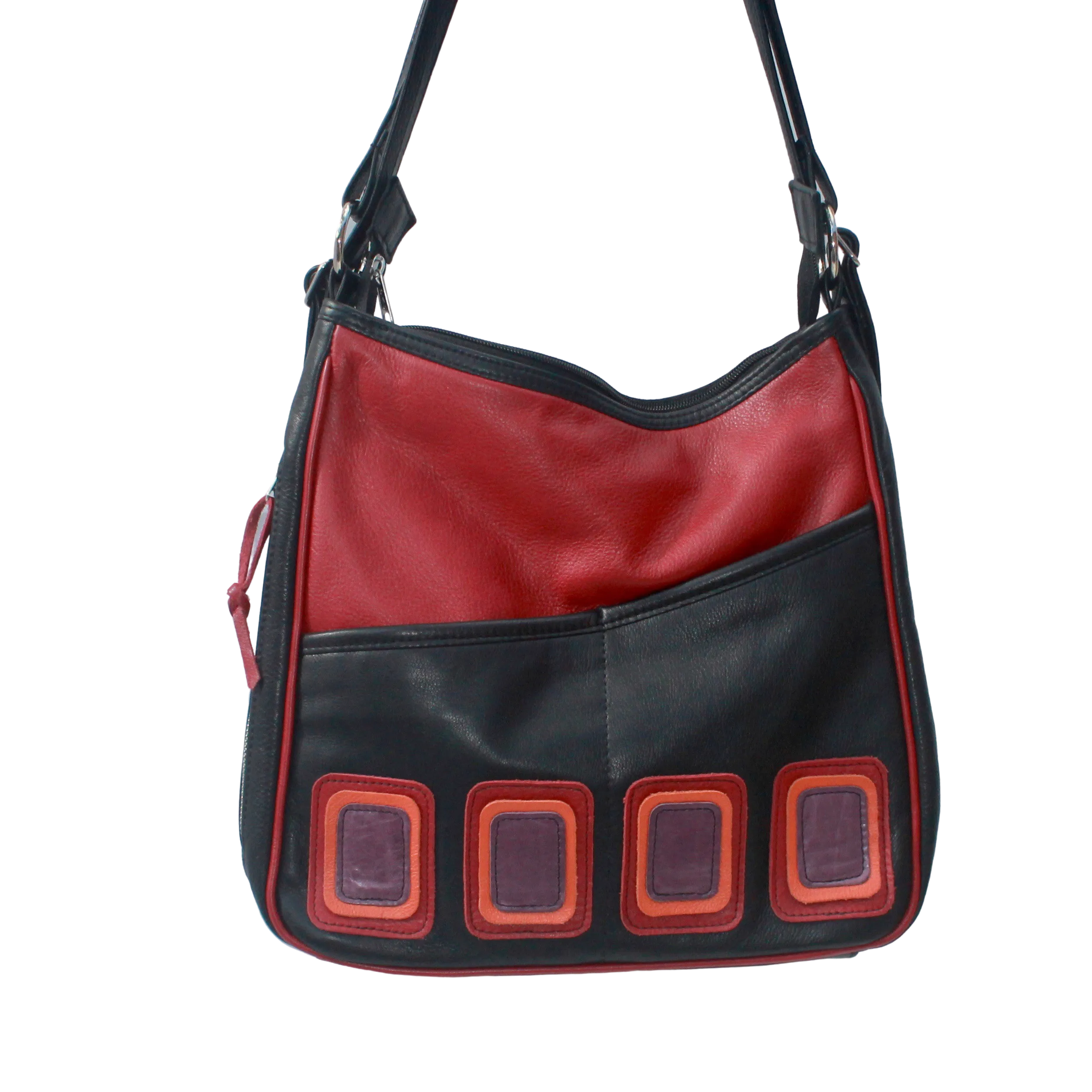 Small Op Art Purse Pack - Functional Convertible Leather Backpack