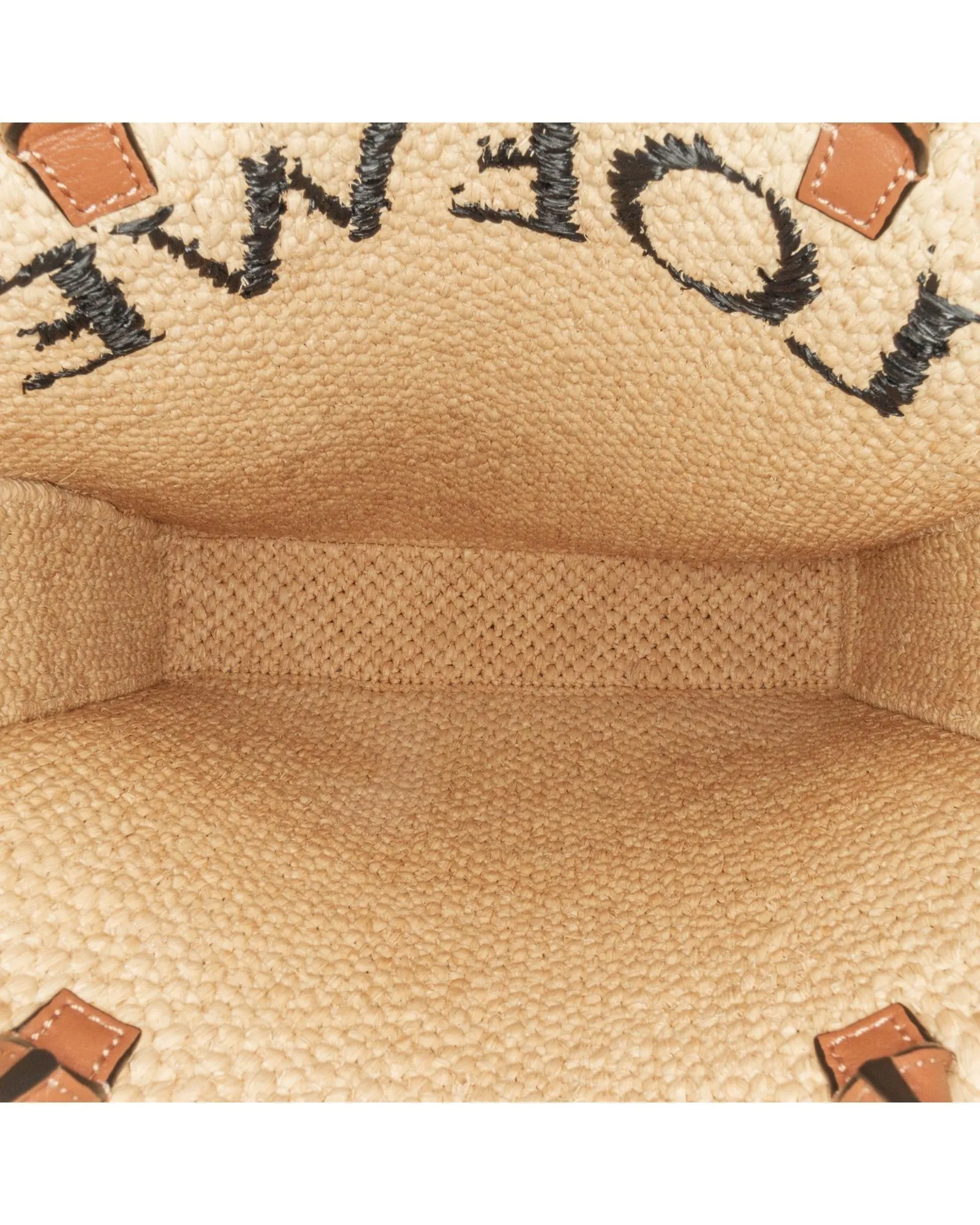 Small Raffia Standard A4 Satchel with Rolled Leather Handles