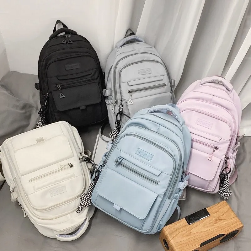 Sohiwoo Trendy Nylon School Backpack