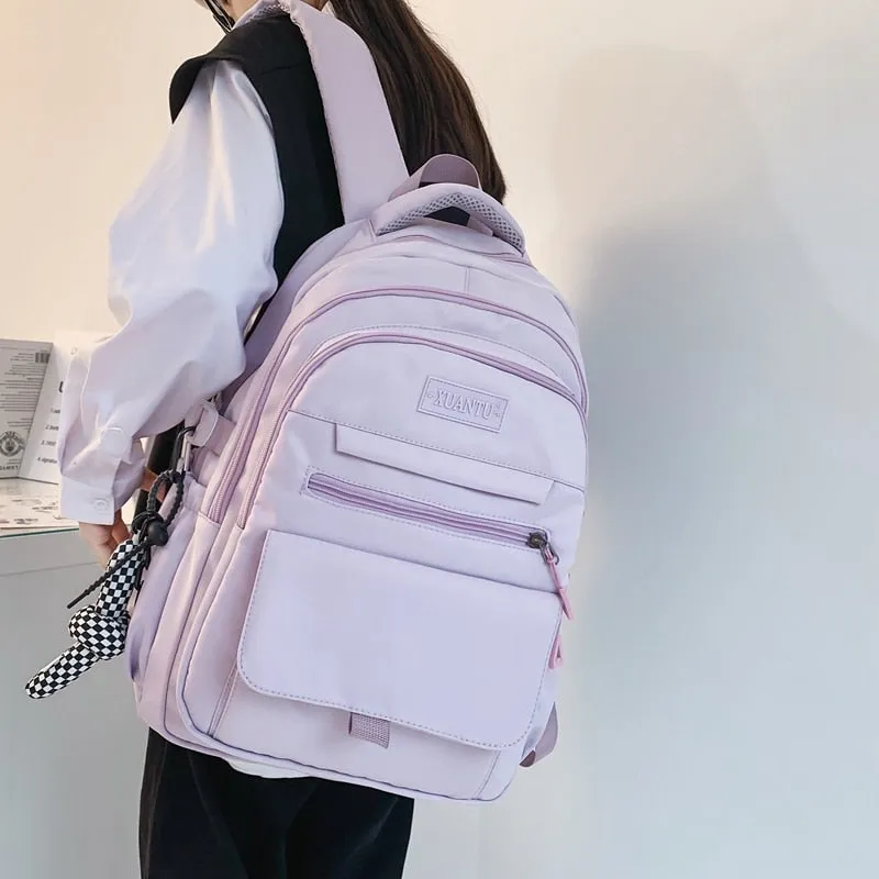 Sohiwoo Trendy Nylon School Backpack