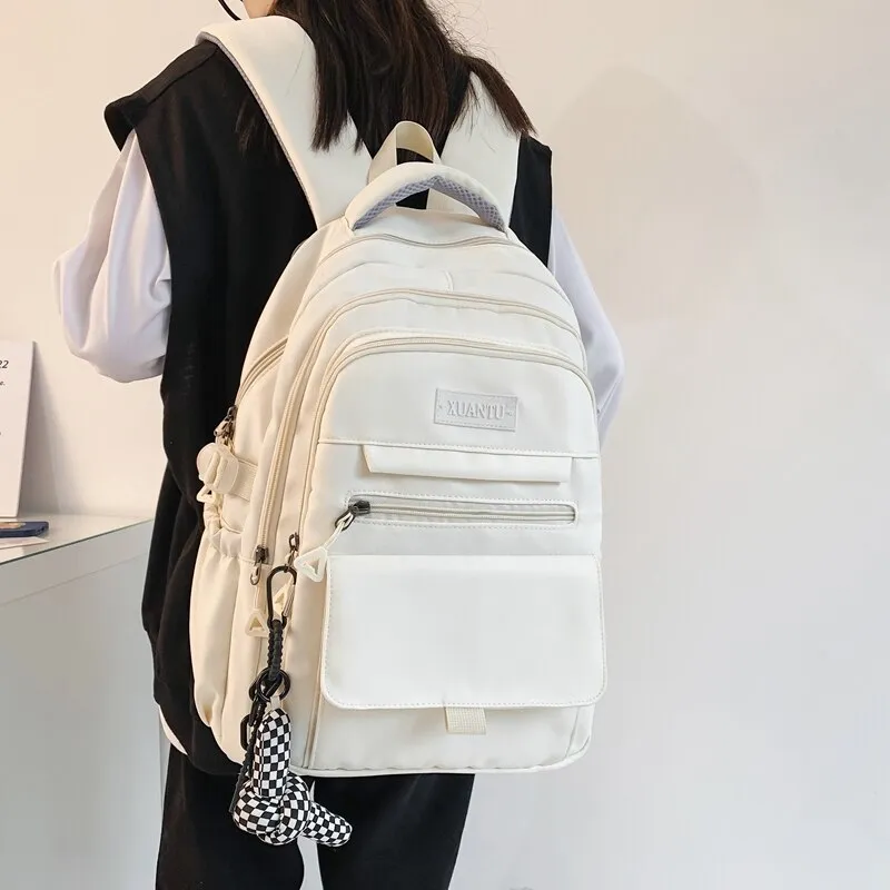 Sohiwoo Trendy Nylon School Backpack