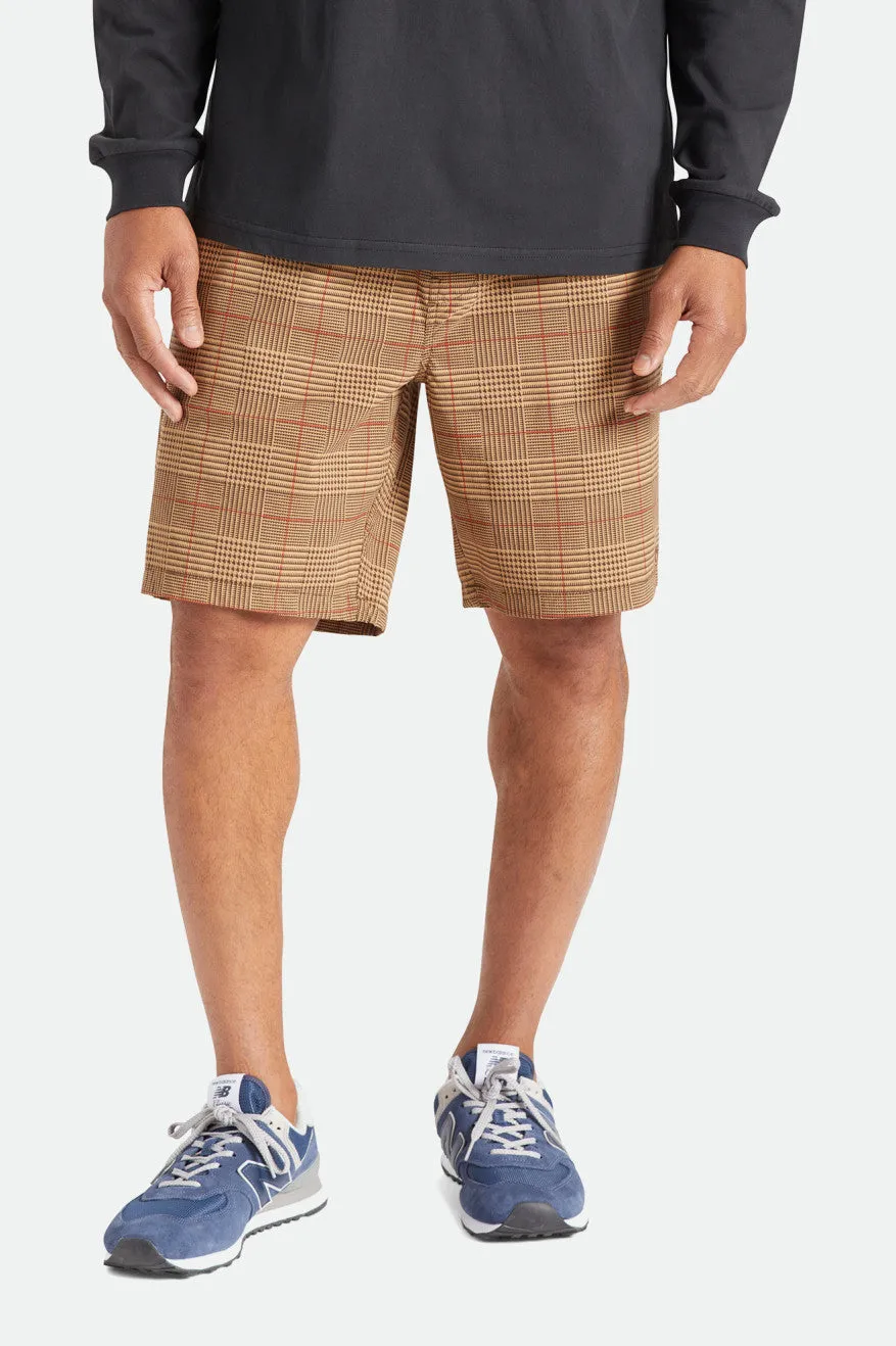 Steady Cinch Utility Short - Brown Houndstooth