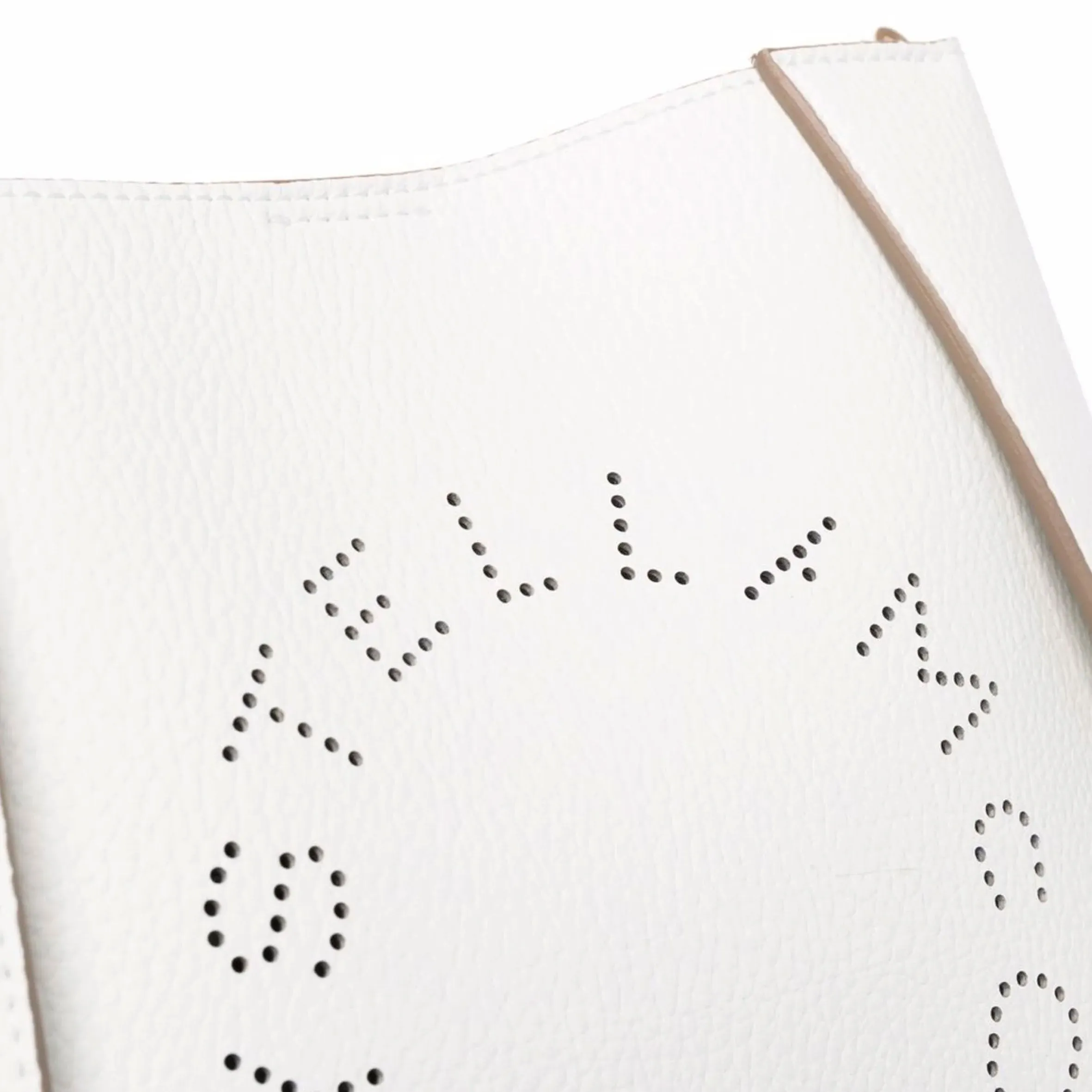 Stella Logo Mini Crossbody Hobo Grain Perforated, White