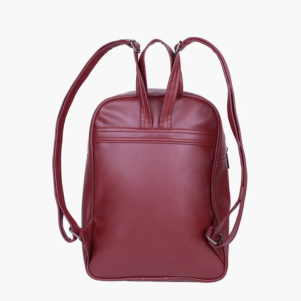 Stylish Maroon Backpack