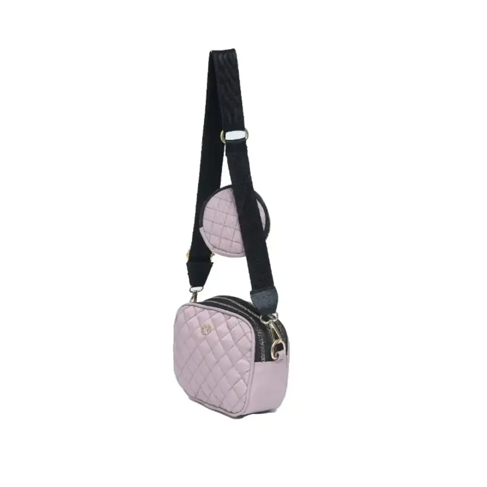 Stylish parachute check sling bag with pouch