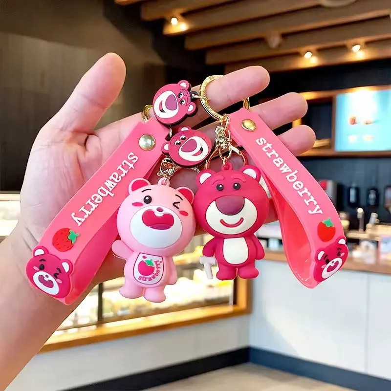 Stylish Strawberry Bear Keychain