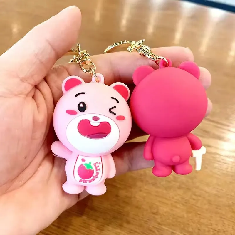 Stylish Strawberry Bear Keychain