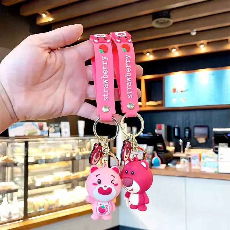 Stylish Strawberry Bear Keychain