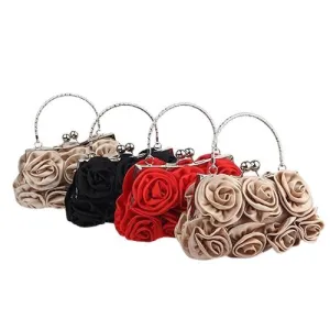 Trendy Elegant Ladies' Flower Pattern Clutch Handbags For Bridal Party