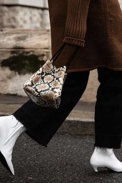 Vintage Snakeskin Bucket Bag