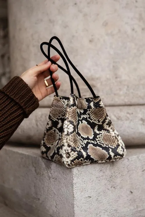 Vintage Snakeskin Bucket Bag