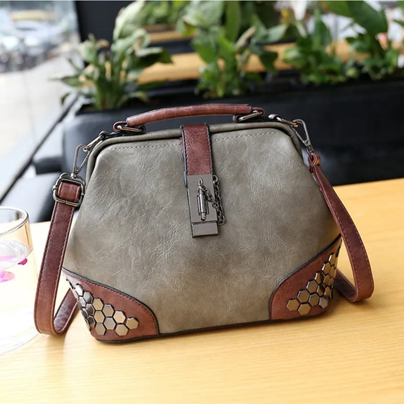 Vintage Trendy Ladies' Leather Small Doctor Bag With Strap