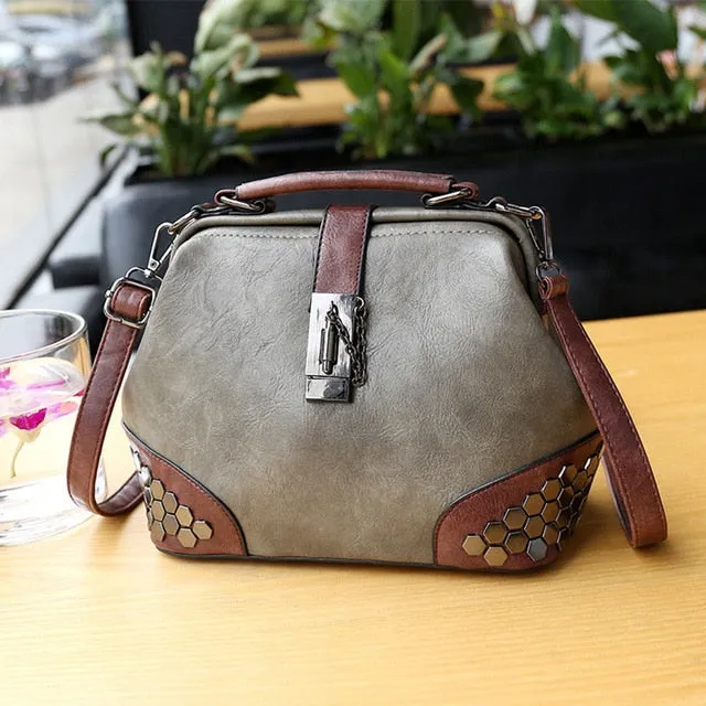 Vintage Trendy Ladies' Leather Small Doctor Bag With Strap