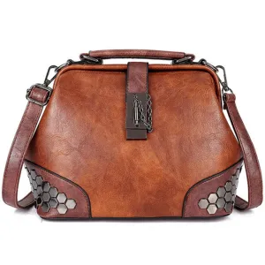 Vintage Trendy Ladies' Leather Small Doctor Bag With Strap