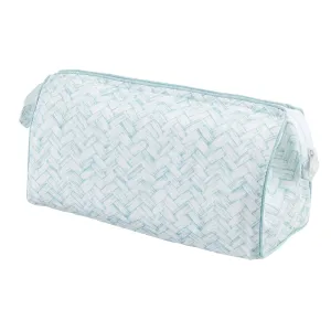 Wash Bag Basketweave Aqua