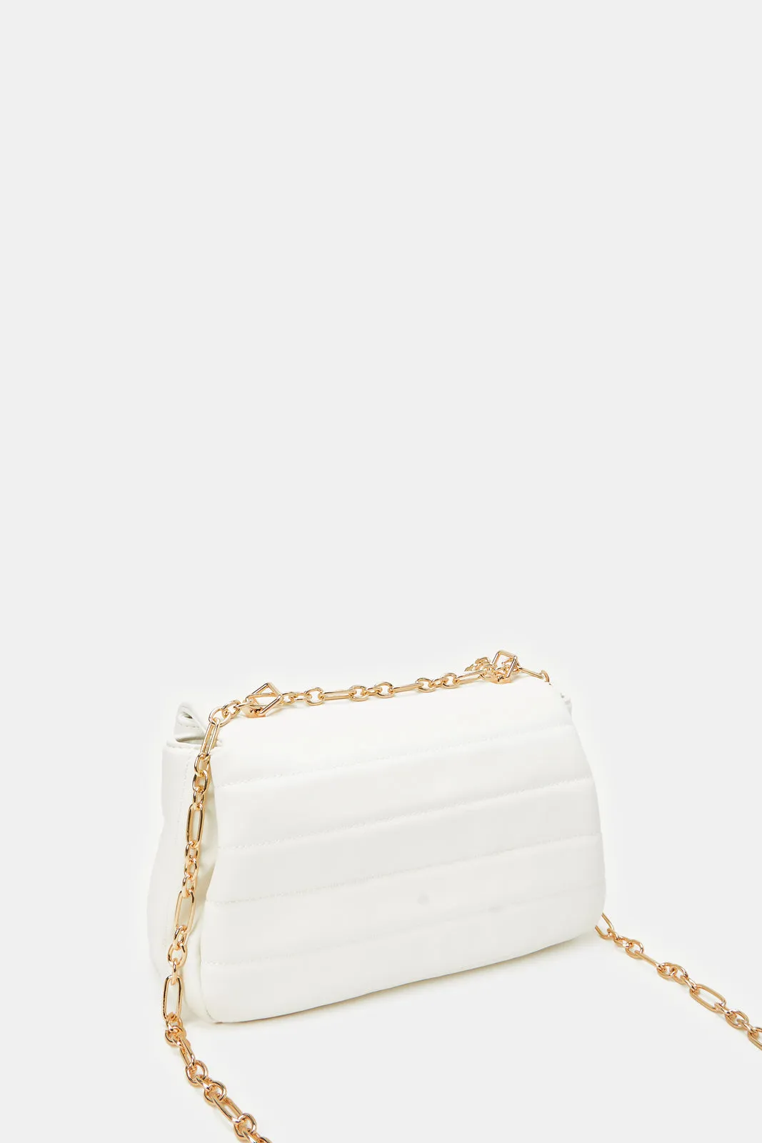 Women White Embellished Day Bag