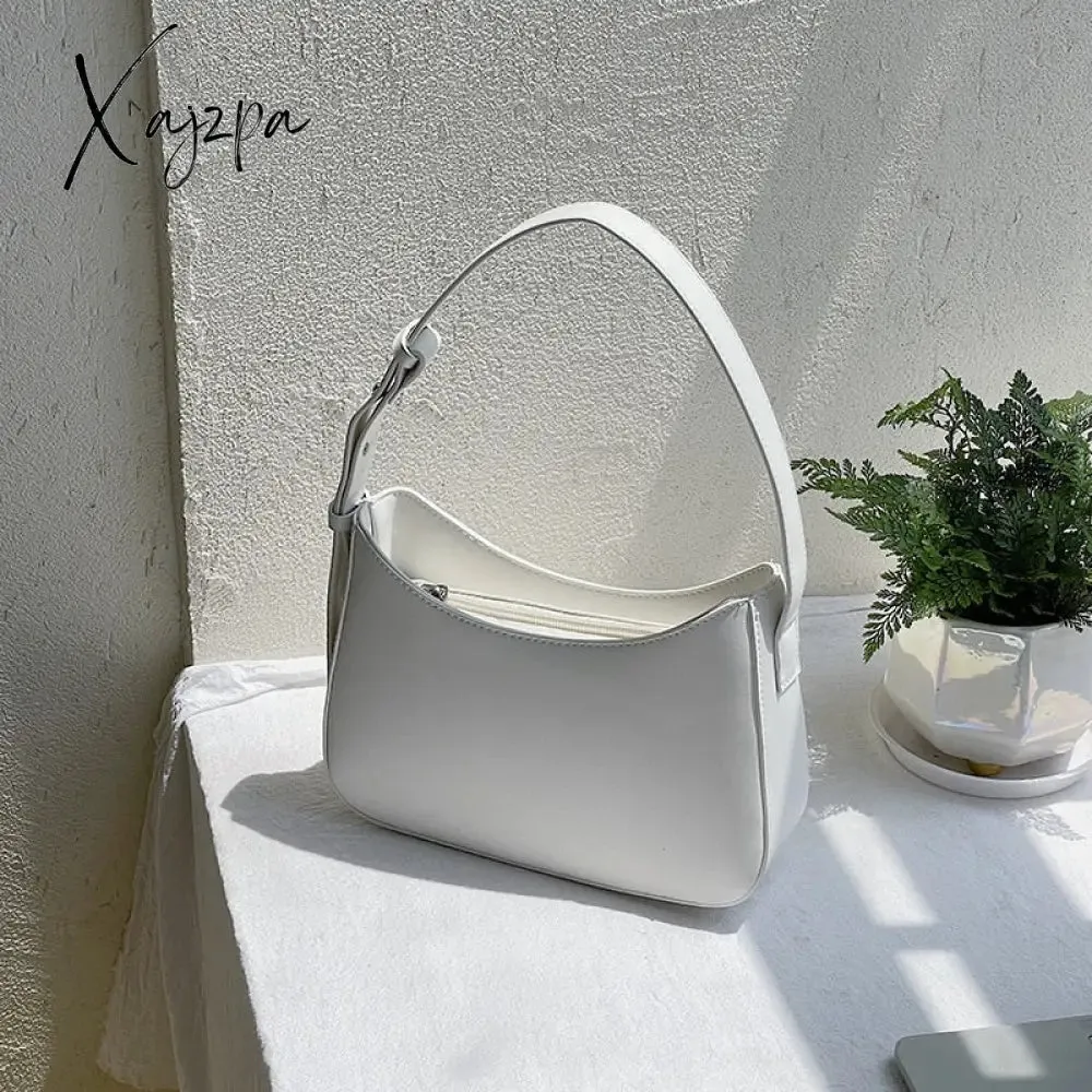 Xajzpa - Bags For Women Fashion Pu Leather Zipper Underarm Bag Ladies Simple Design Casual Travel Handbag Bolsas