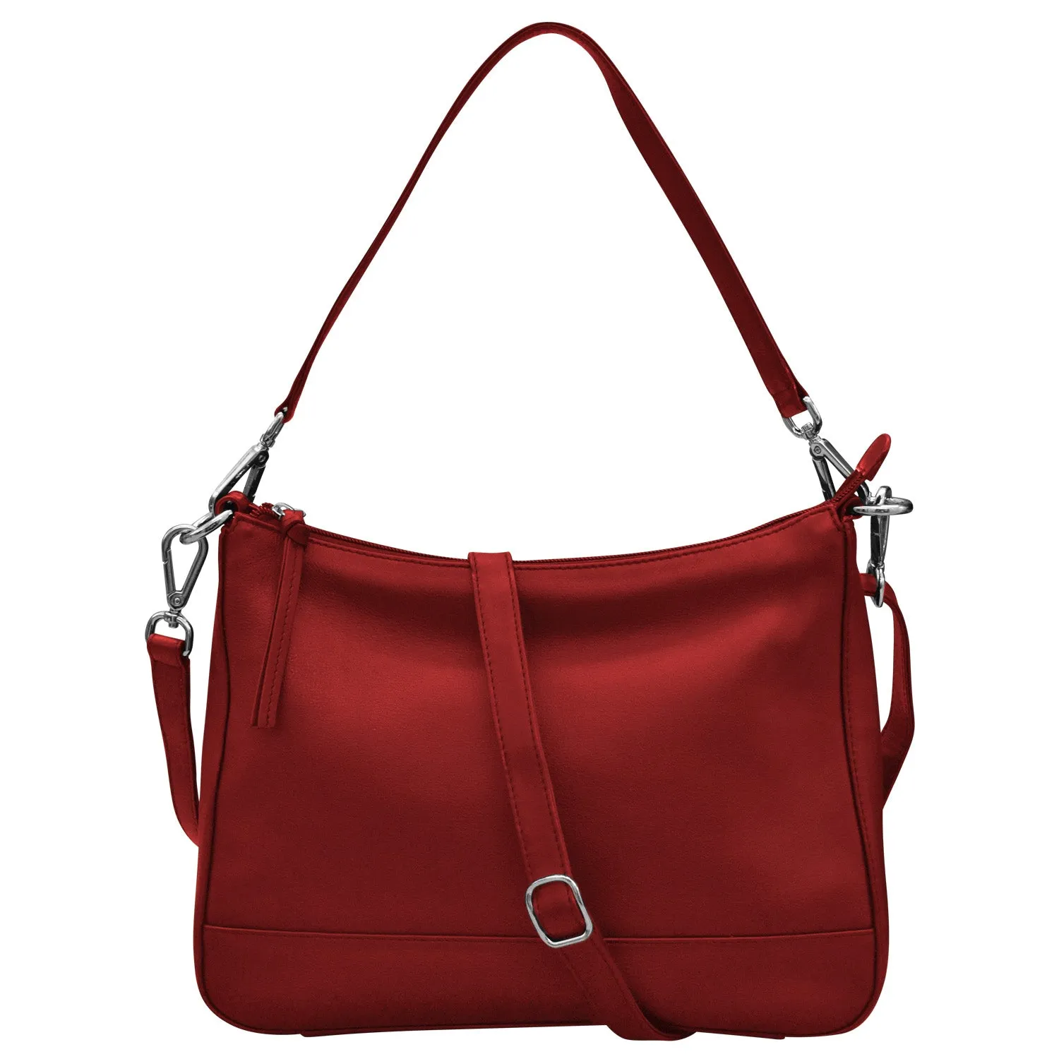 Zip Top Hobo with Two Detachable Straps