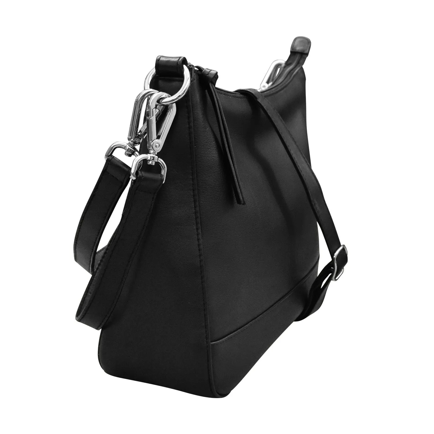 Zip Top Hobo with Two Detachable Straps