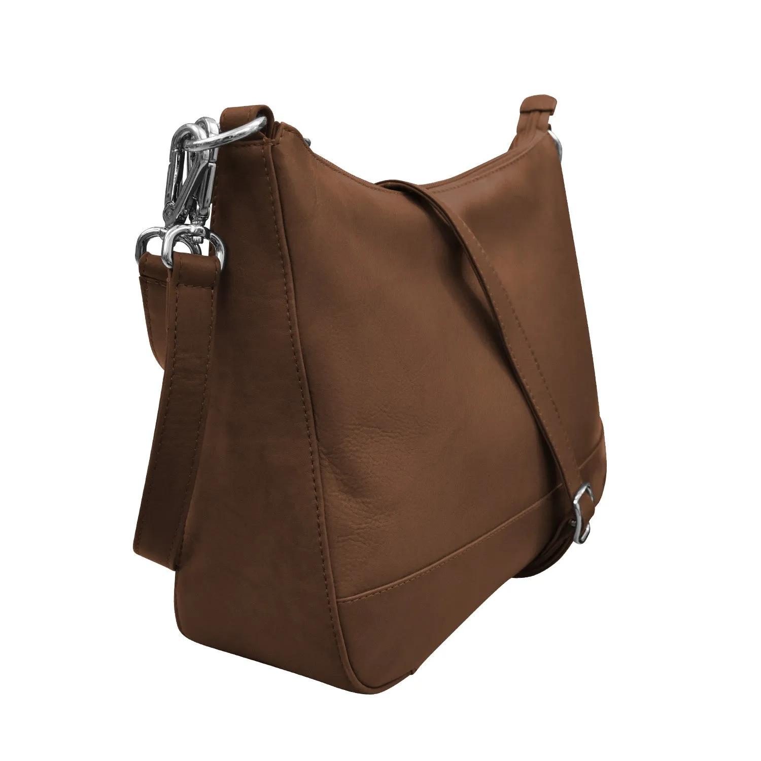 Zip Top Hobo with Two Detachable Straps