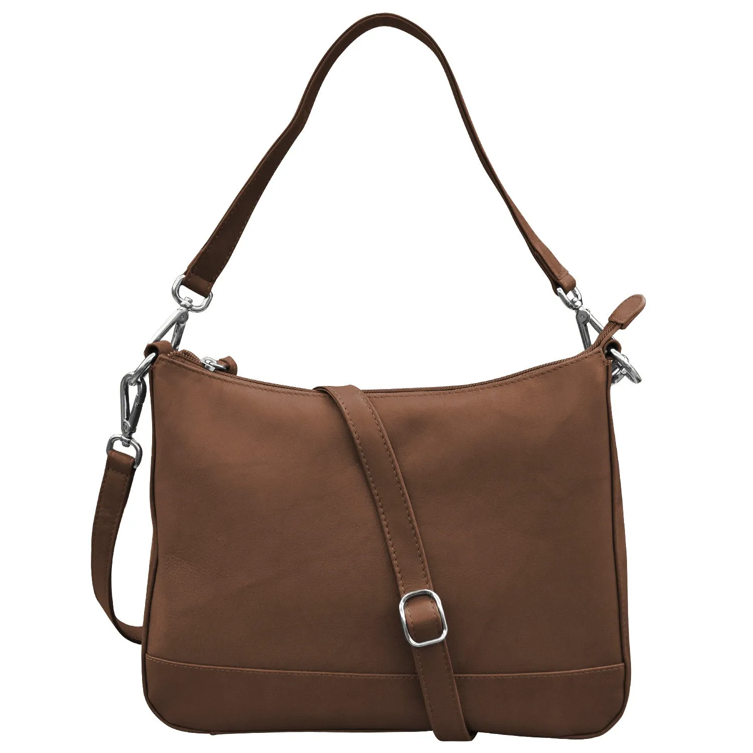 Zip Top Hobo with Two Detachable Straps