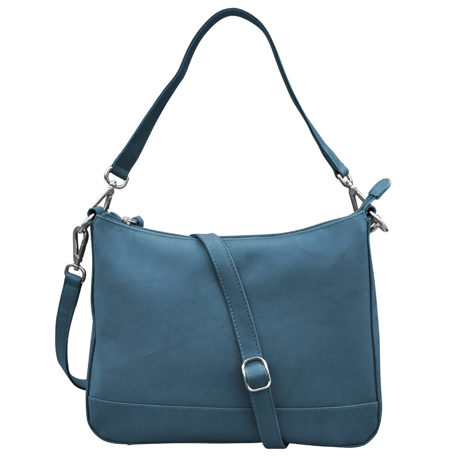 Zip Top Hobo with Two Detachable Straps