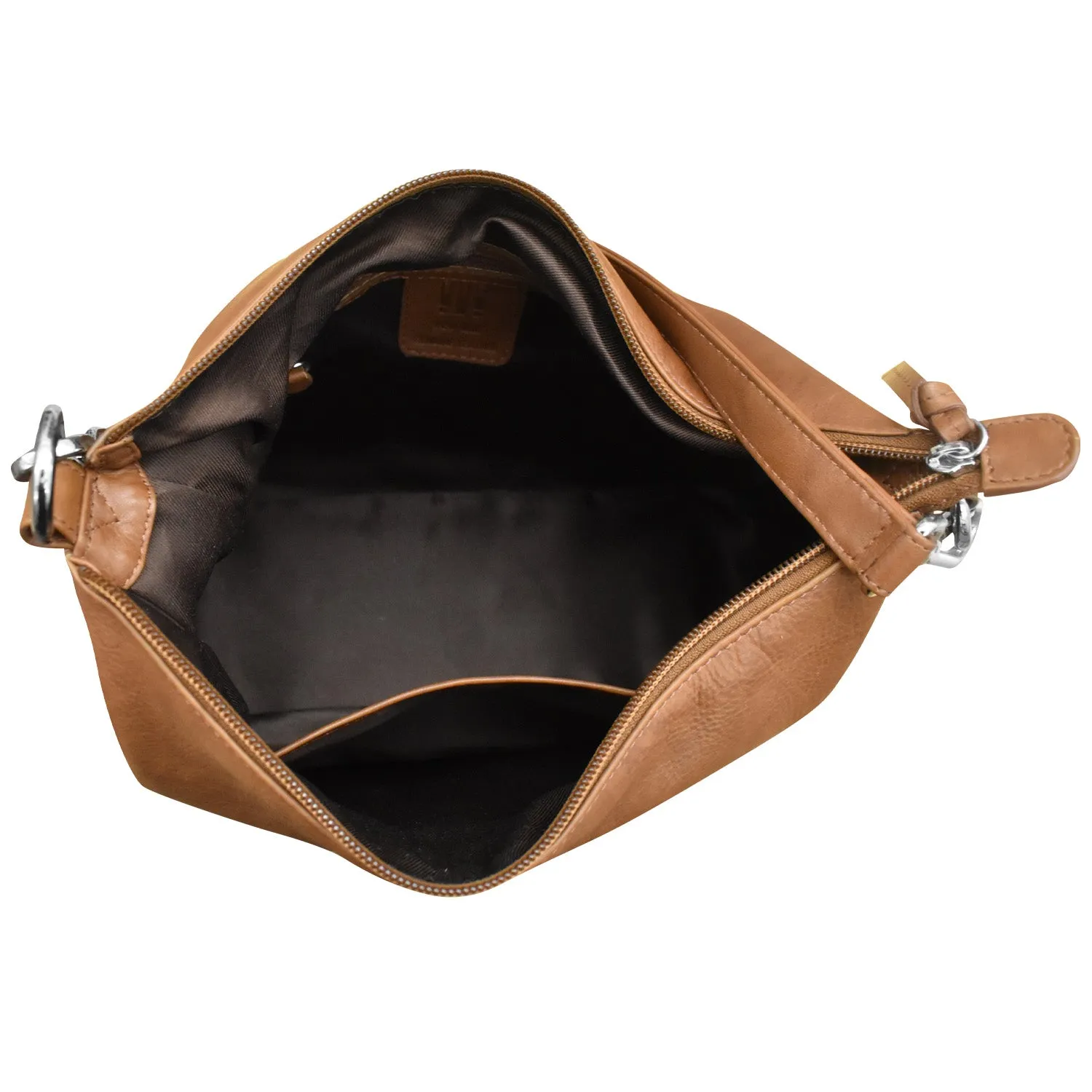 Zip Top Hobo with Two Detachable Straps