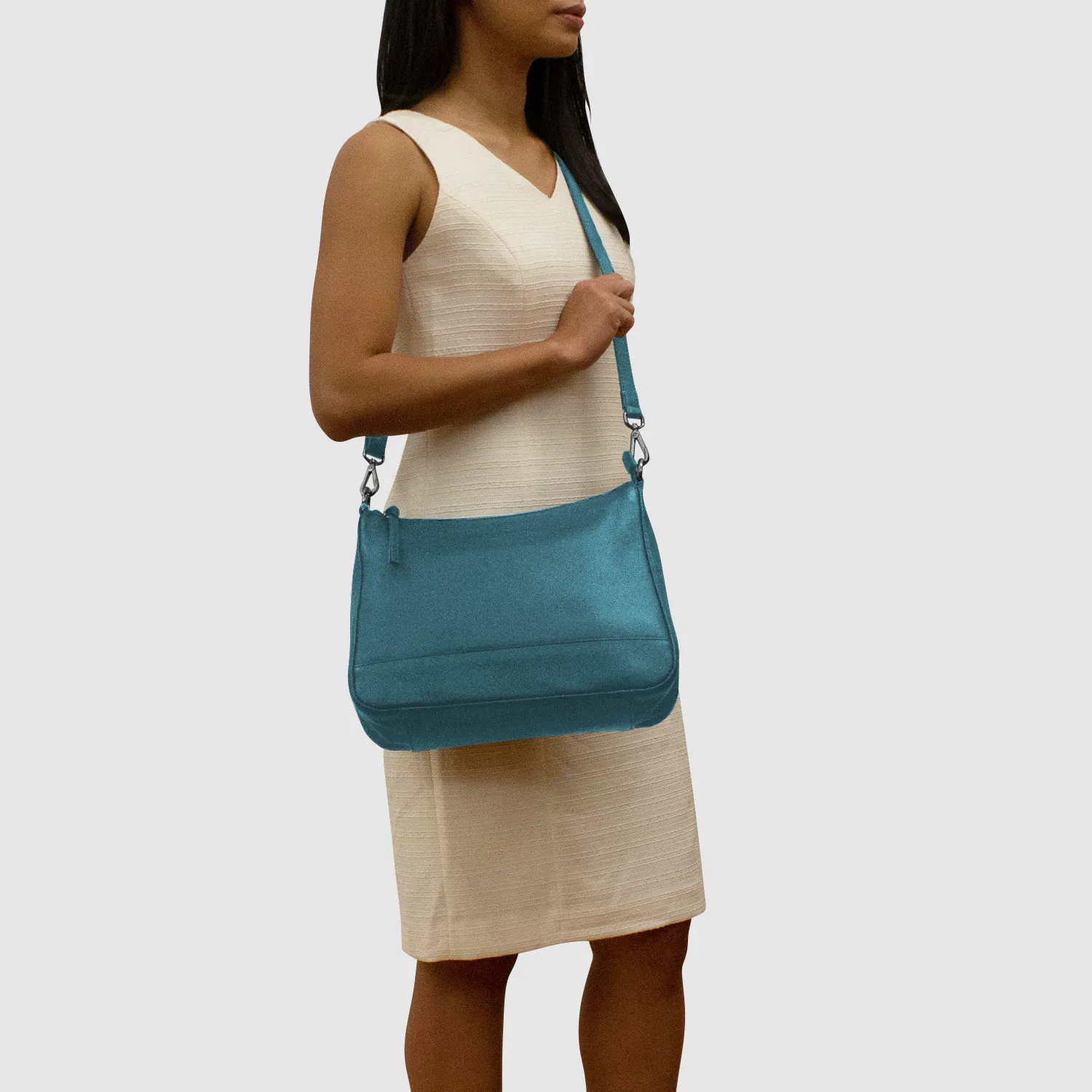 Zip Top Hobo with Two Detachable Straps